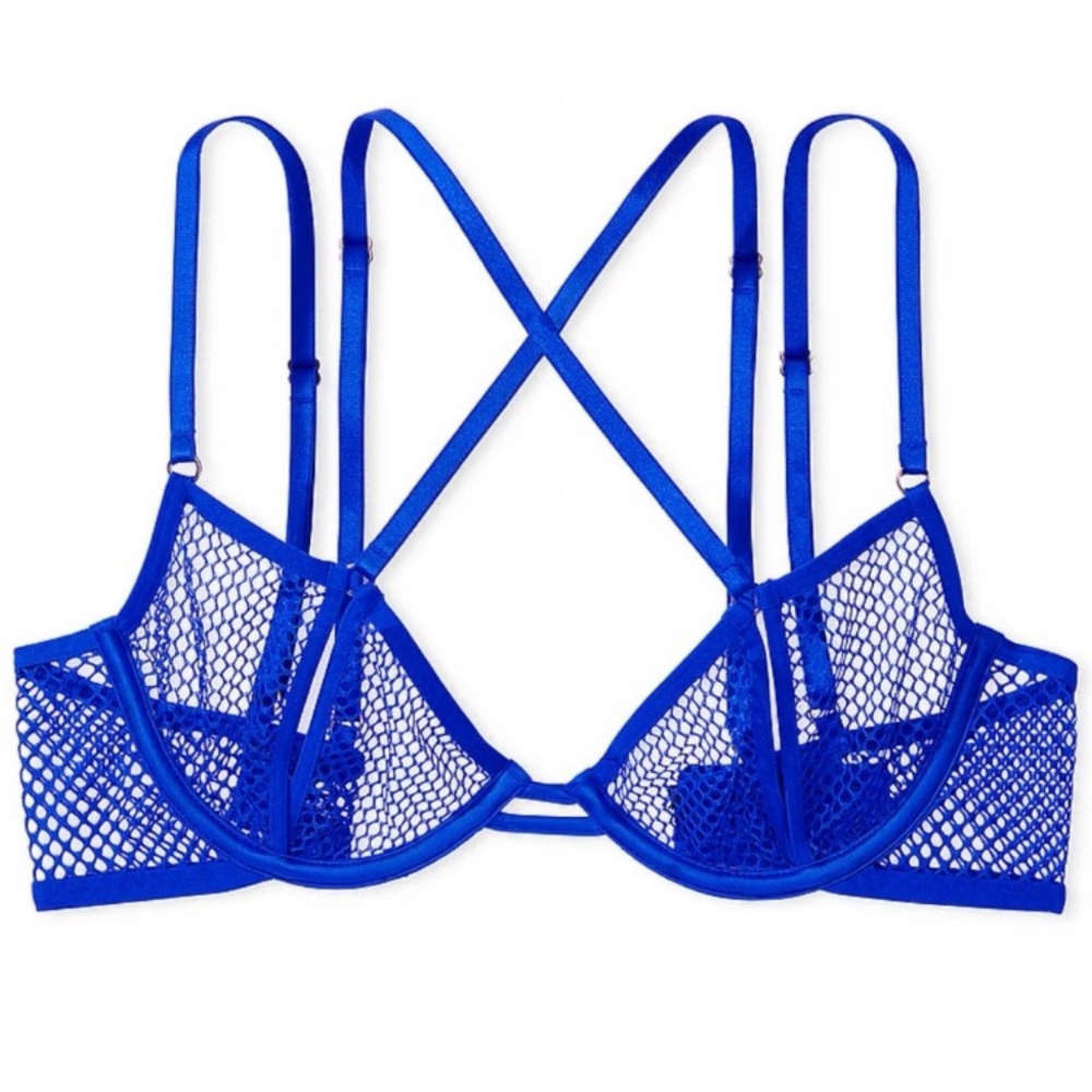 Victorias SecretRoyal Blue Strappy Mesh Bra NWT